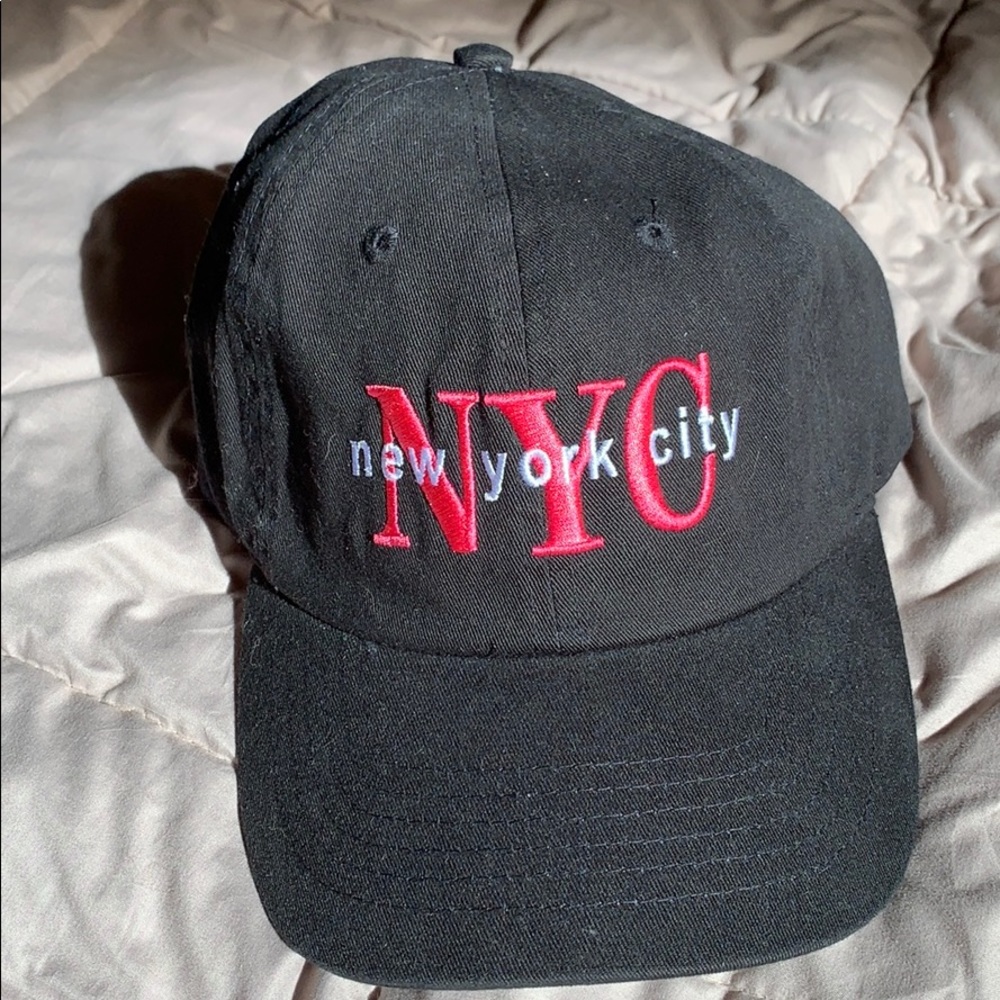 New York City black pink and white hat